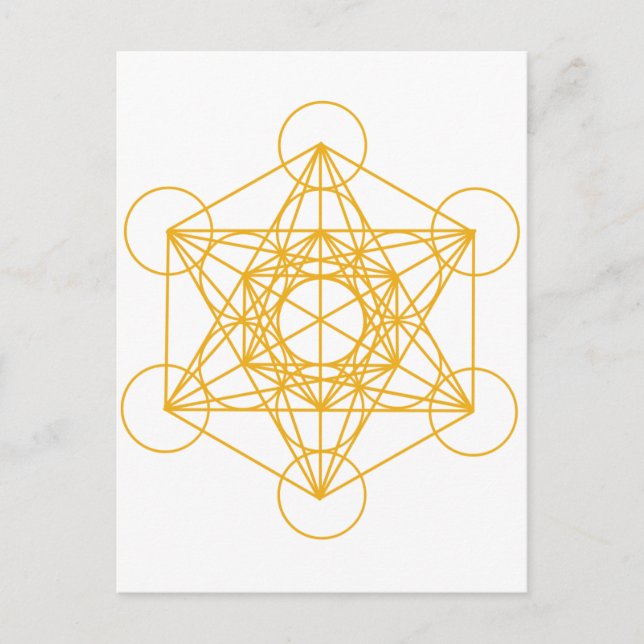 Metatron Cube Gold Postkarte (Vorderseite)