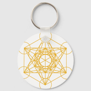 Metatron Cube Gold Schlüsselanhänger