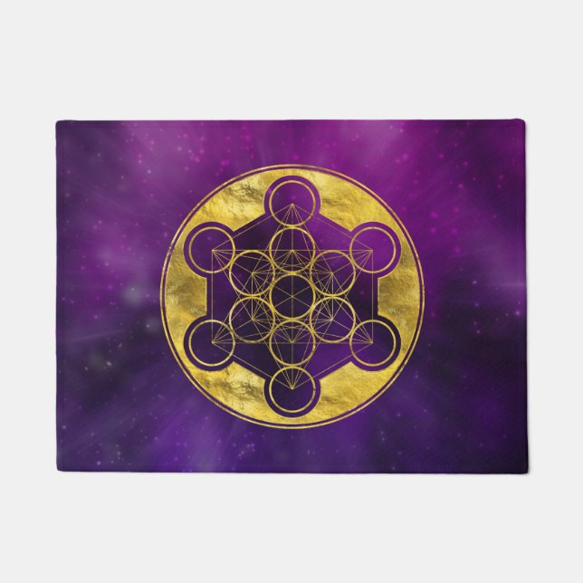 Metatron-Cube - Heilige Geometrie Fußmatte (Vorderseite)