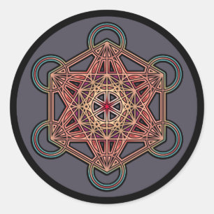 Metatron-cube-mandala-4 Runder Aufkleber