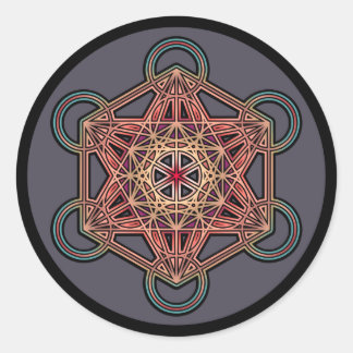 Metatron-cube-mandala-4 Runder Aufkleber
