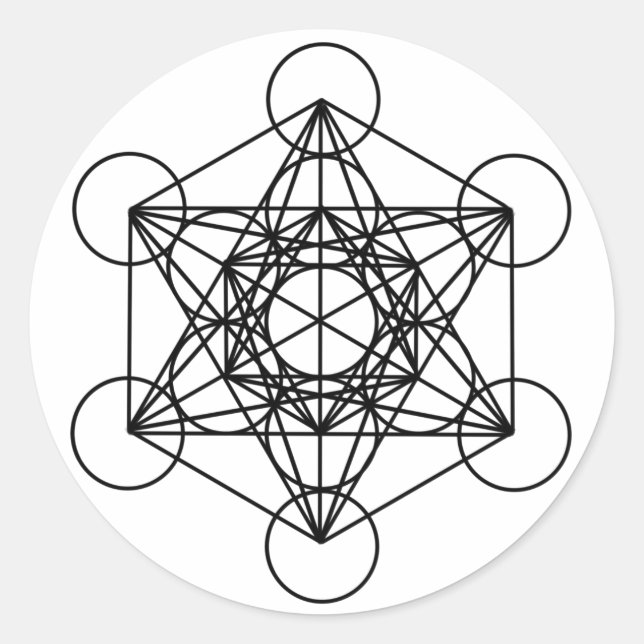Metatron Cube Runder Aufkleber (Vorderseite)