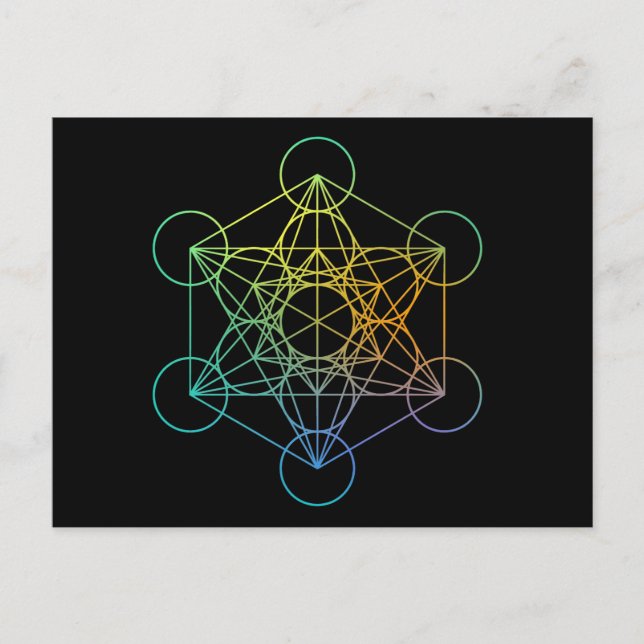 Metatron Cube Sacred Geometry Postkarte (Vorderseite)