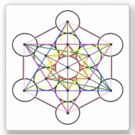 Metatron-Kubus-Aufkleber mit einem Quadratzoll von Aufkleber