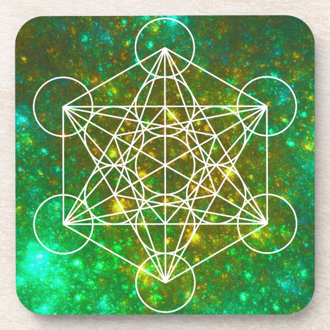 Metatron-Kubus, Heilige Geometrie, spirituelles Sy Getränkeuntersetzer (Vorderseite)