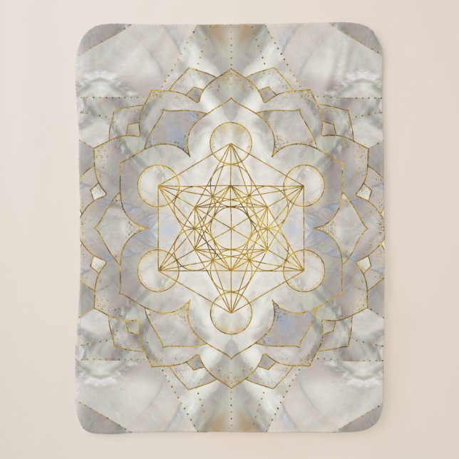 Metatron-Kubus in Lotus Heilige Geometrie Sherpadecke (Vorderseite)
