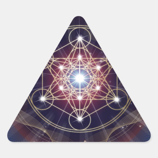 Metatron-Kubus - Merkabah Dreieckiger Aufkleber (Vorderseite)