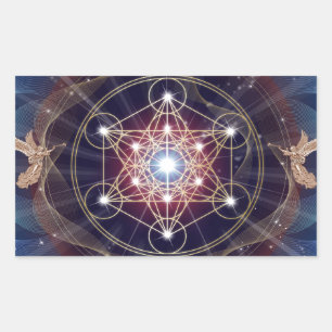Metatron-Kubus - Merkabah Rechteckiger Aufkleber