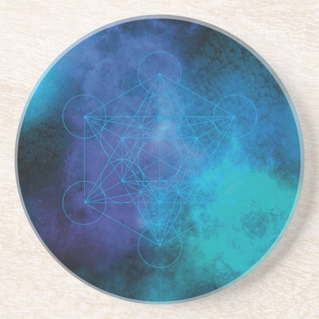 Metatron Ocean – Heilige Geometrie Getränkeuntersetzer (Vorne)