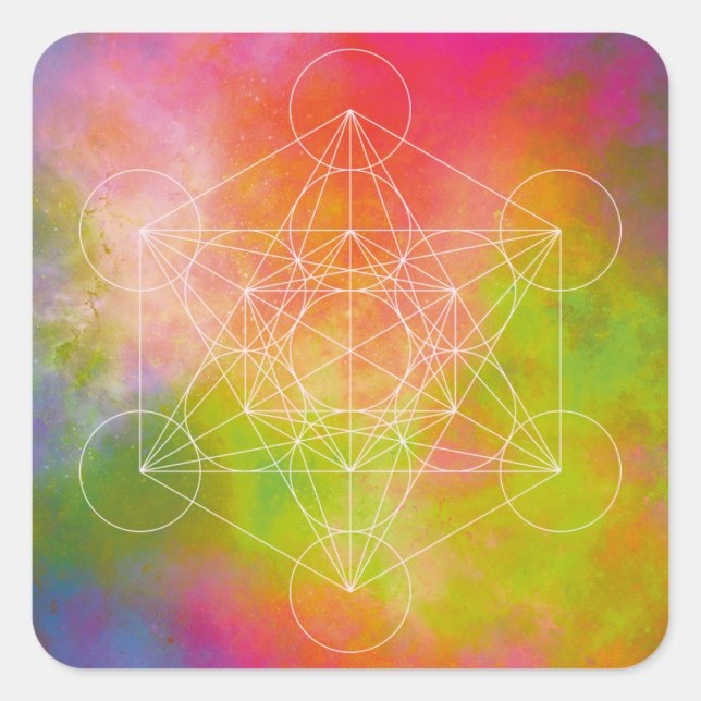 Metatron Quadratischer Aufkleber (Vorderseite)