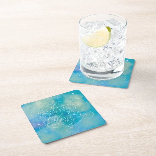 Metatron Rechteckiger Pappuntersetzer (Vor Ort)