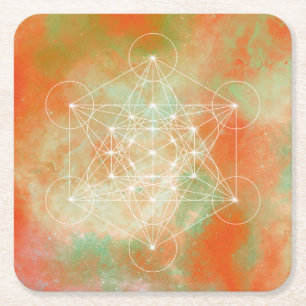 Metatron Rechteckiger Pappuntersetzer