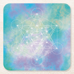 Metatron Rechteckiger Pappuntersetzer