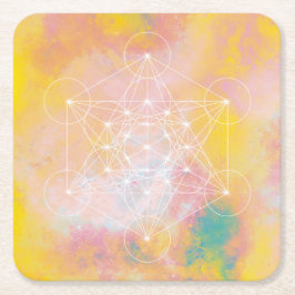 Metatron Rechteckiger Pappuntersetzer