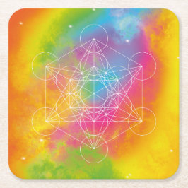 Metatron Rechteckiger Pappuntersetzer