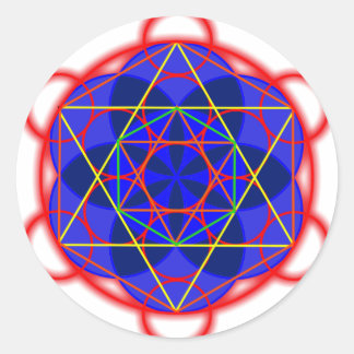 Metatron RedBlue Runder Aufkleber