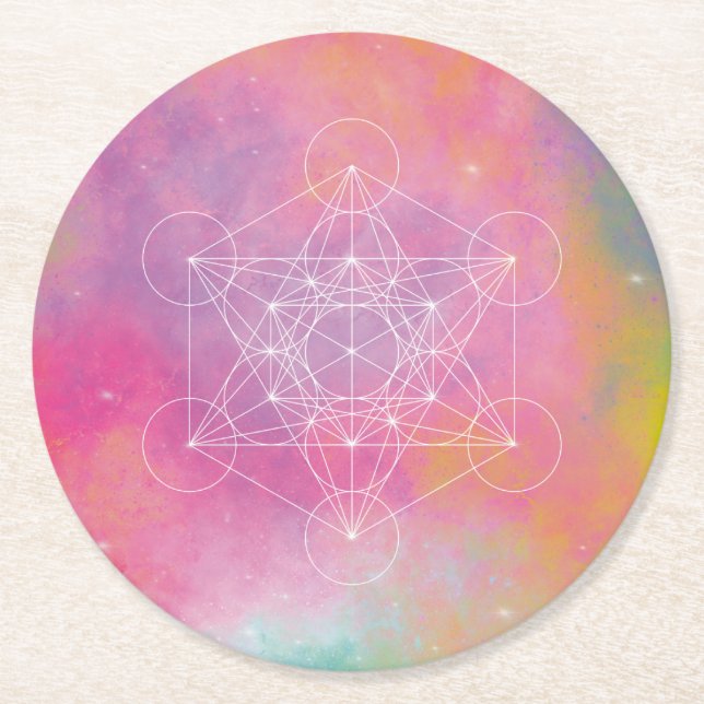 Metatron Runder Pappuntersetzer (Vorderseite)