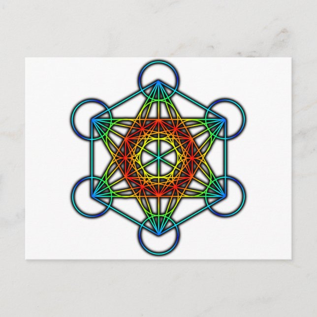 Metatron-Würfel (Farbe 1) Postkarte (Vorderseite)