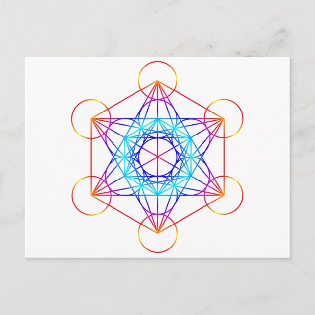Metatron-Würfel (Farbe 2) Postkarte (Vorderseite)