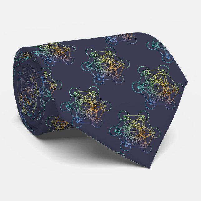 Metatron Würfel-heilige Geometrie Krawatte (Gerollt)