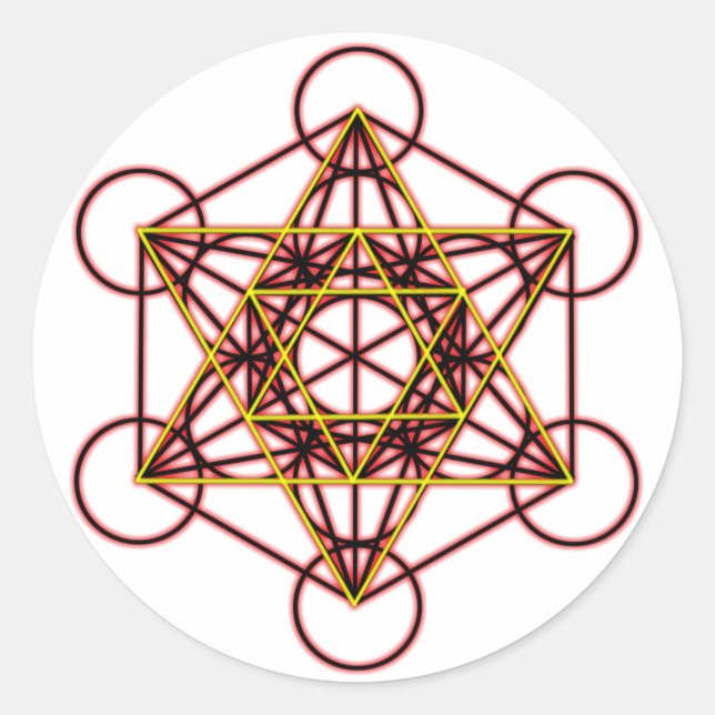 MetatronRedStar Runder Aufkleber (Vorderseite)