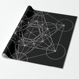 Metatrons Cube Black & White Geschenkpapier