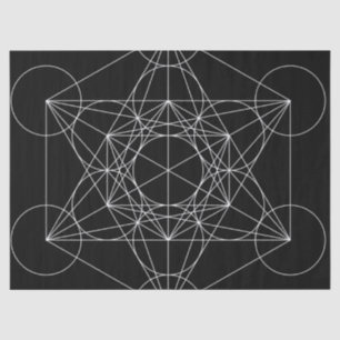 Metatrons Cube Black & White Seidenpapier