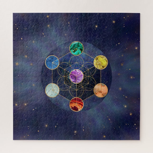 Metatrons Cube Chakras Sacred Geometry (Vertikal)