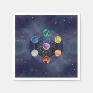 Metatrons Cube Chakras Sacred Geometry Serviette