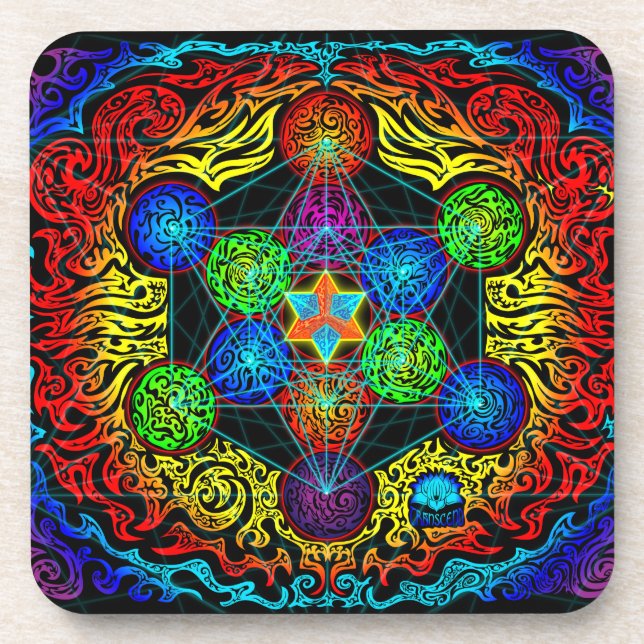 Metatron's Cube Coaster Set of 6 Untersetzer (Vorderseite)