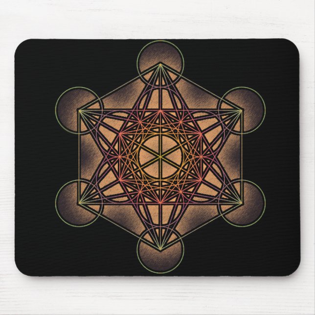 Metatrons Cube - Heilige Geometrie-Symbol Mousepad (Vorne)