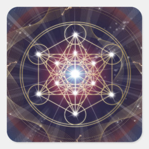Metatrons Cube - Merkabah Quadratischer Aufkleber
