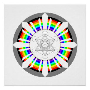Metatrons Cube Rainbow Prism Poster