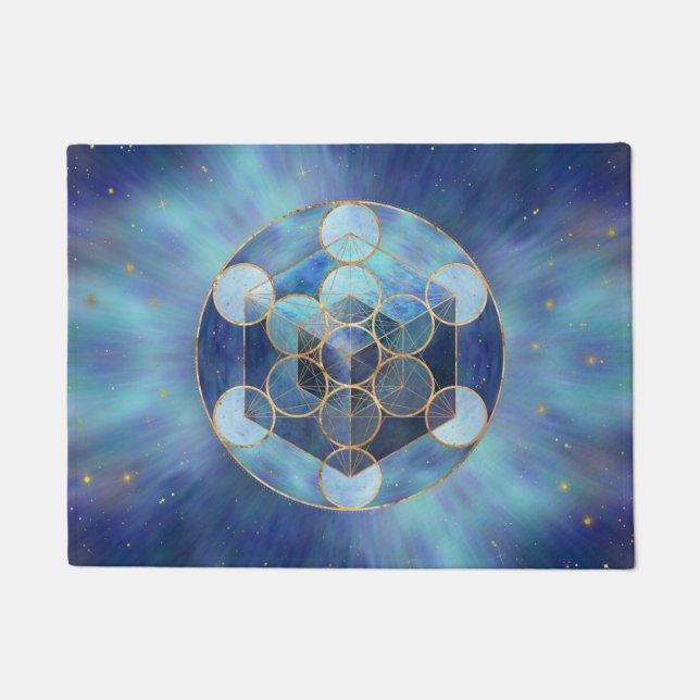 Metatrons Cube Sacred Geometry Fußmatte (Vorderseite)