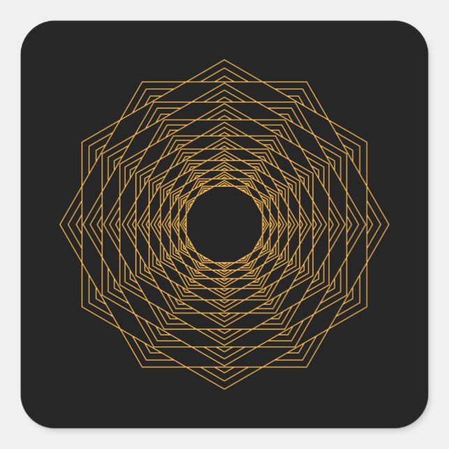 METATRONS CUBE SACRED GEOMETRY Geschenk Mandala Yo Quadratischer Aufkleber (Vorderseite)