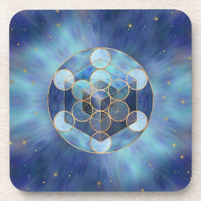 Metatrons Cube Sacred Geometry Getränkeuntersetzer (Vorderseite)