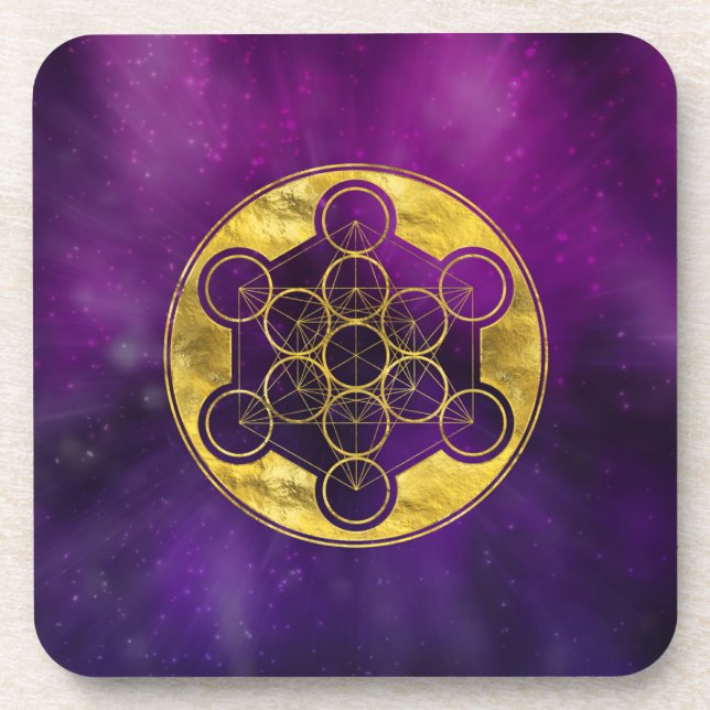 Metatrons Cube Sacred Geometry Getränkeuntersetzer (Vorderseite)