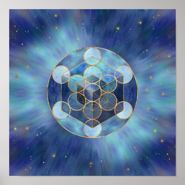 Metatrons Cube Sacred Geometry Poster (Vorne)