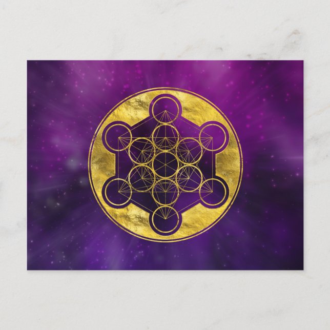 Metatrons Cube Sacred Geometry Postkarte (Vorderseite)