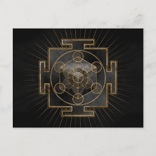 Metatrons Cube Sri Yantra Sacred Geometry Postkarte