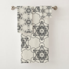 Metatrons Würfel-Badezimmer-Tuch-Set Badhandtuch Set