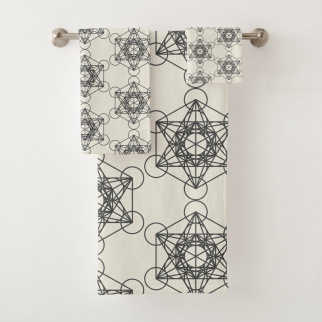 Metatrons Würfel-Badezimmer-Tuch-Set Badhandtuch Set (Insitu)