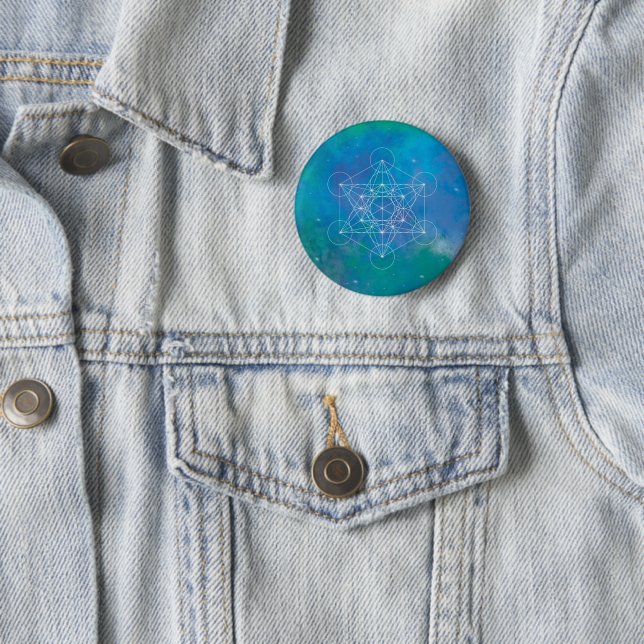 Metatrons Würfel Heilige Geometrie Button (Beispiel)