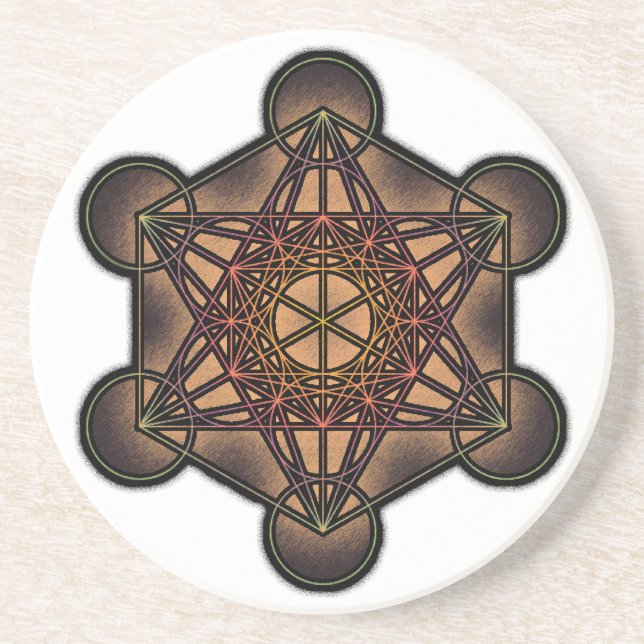 Metatrons Würfel - heiliges Geometrie-Symbol Getränkeuntersetzer (Vorne)