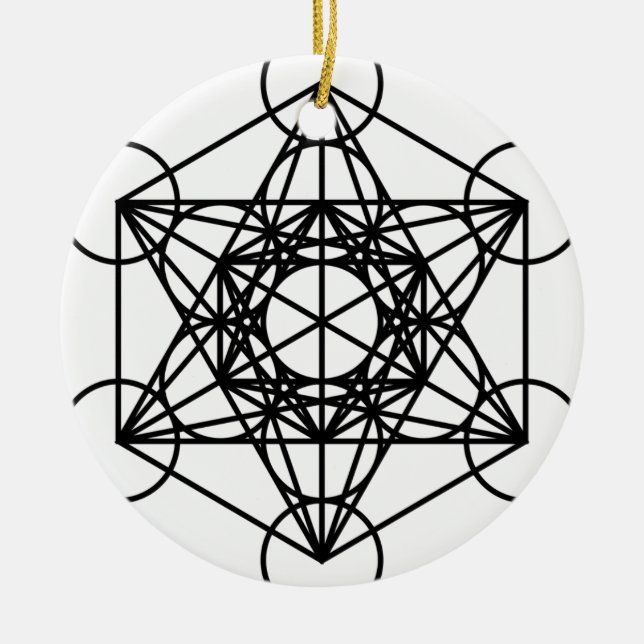 Metatrons Würfel Keramik Ornament (Vorne)