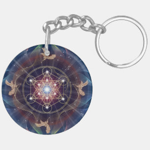 Metatrons Würfel - Merkabah - heilige Geometrie Schlüsselanhänger