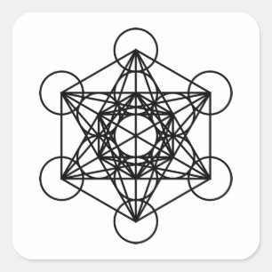 Metatrons Würfel Quadratischer Aufkleber