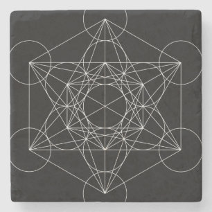 Metatrons Würfel Schwarz & Weiß Steinuntersetzer