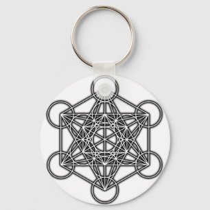 Metatrons Würfel (Schwarzes) Schlüsselanhänger