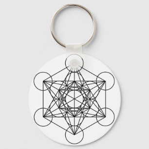 Metatrons Würfel (weiß) Schlüsselanhänger